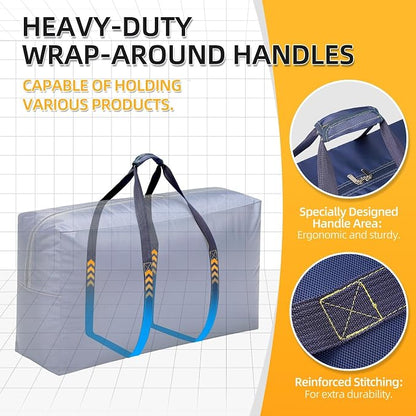 Extra Large travel duffel bag with Strong Handles, Waterproof duffel bag, Durable Zippers, Extra Large Storage Totes for Space Saving and Moving Supplies - Image 5