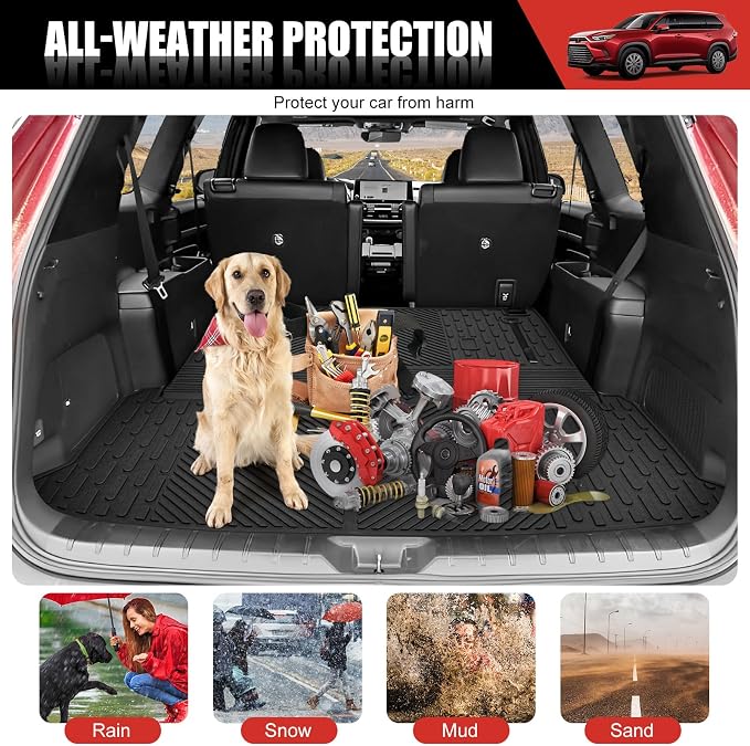 Mat Compatible with 2024-2025 Toyota Grand Highlander Cargo Liner Replacement for 2024 2025 Toyota Grand Highlander Accessories(Not fit Highlander) - Image 5