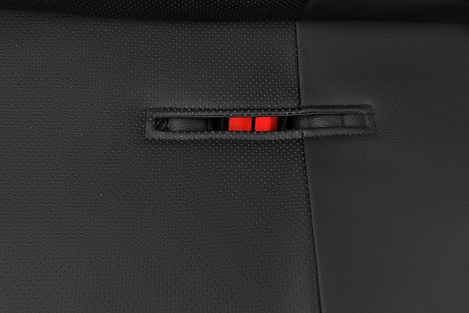 CAR PASS Leather Back Seat Cover, Universal Waterproof Bench Rear Seat Cover Zipper Split Rear Bench Protector Fit 95% Automotive Interior Covers for Cars Sedans SUVs (Rear,All Black) - Image 7