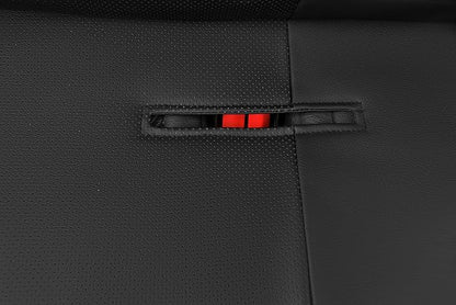 CAR PASS Leather Back Seat Cover, Universal Waterproof Bench Rear Seat Cover Zipper Split Rear Bench Protector Fit 95% Automotive Interior Covers for Cars Sedans SUVs (Rear,All Black) - Image 7