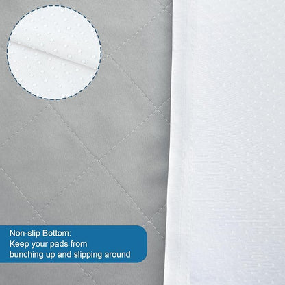 Waterproof Chair Pads for Incontinence Washable 22'' x 21'', 2 Pack Absorbent Seat Protector Pee Pads for Adults, Elderly, Kids, Toddler and Pets, Grey | Absorbent Seat Protector Pee Pads for Adults, Elderly, Kids, Toddler and Pets, Grey - Image 3