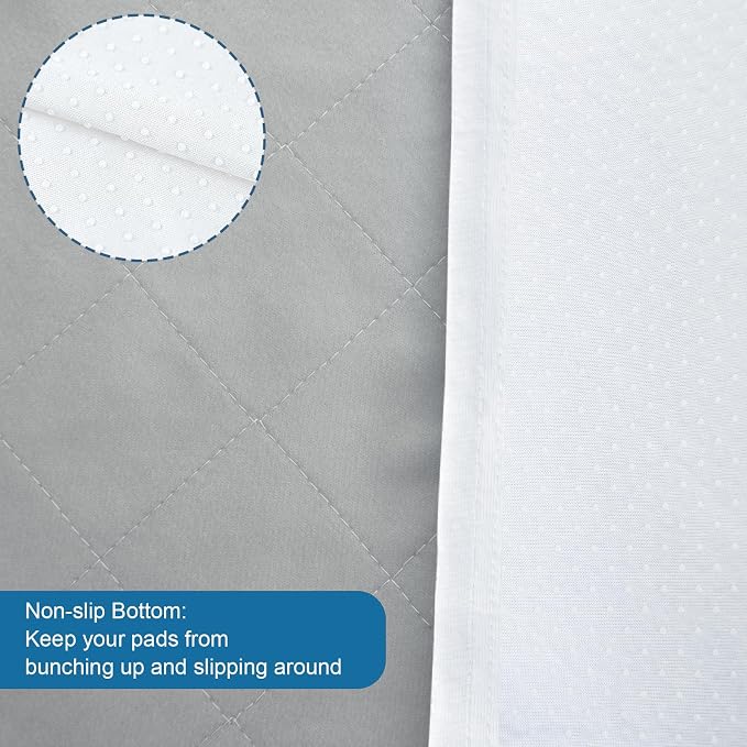 Waterproof Chair Pads for Incontinence Washable 22'' x 21'', 2 Pack | Absorbent Seat Protector Pee Pads for Adults, Elderly, Kids, Toddler and Pets, Grey and Navy - Image 3