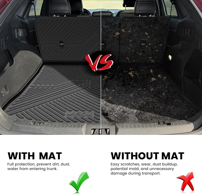 LASFIT Floor Mats&Cargo Backrest Mat for Ford Edge 2015-2024 | Floor Liners Costom Fit All Weather Protection TPE Easy Clean, Keep Your Car Trunk Clean and Tidy,1pcs. - Image 4
