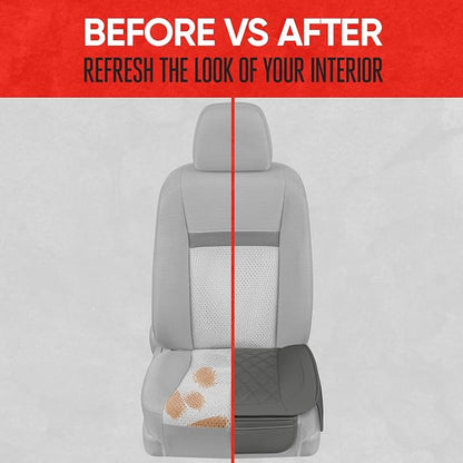 Motor Trend Car Seat Cushion, 2 Pack - Diamond Stitched Faux Leather Seat Covers for Cars Trucks SUV, Gray Padded Car Seat Covers with Storage Pockets, Premium Automotive Seat Covers for Front Seats - Image 8