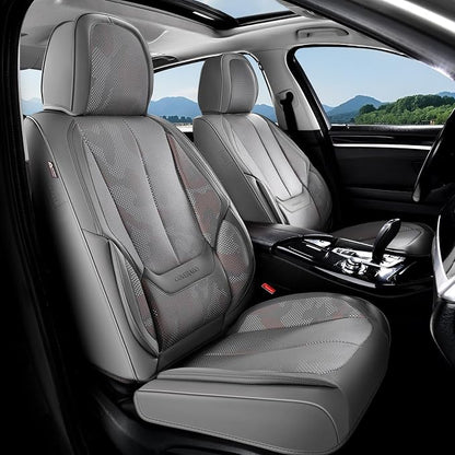 Coverado Car Seat Covers, Seat Covers for Cars, Waterproof Leather Auto Seat Protectors, Leather Car Seat Cushion, Car Interiors Accessories Universal Fit for Most Cars by COVERADOAUTO