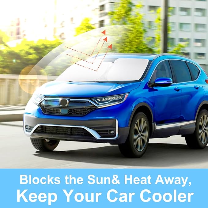 Front Windshield Sun Shade Foldable Car Front Window Sun Shade Windshield Shade Custom Fit for 2017-2022 Honda CRV Block UV Rays Car Accessories Heat Keep Cooler - Image 4