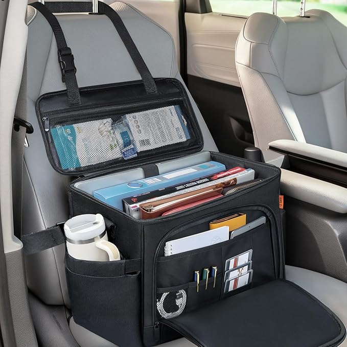 ANILD Front Car Seat Organizer, Car Office Work Truck Organizer | Office Organizer with Desk Supplies Compartment, Detachable Shoulder Strap, Compatible with Cars, Trucks and Vans by ANILD
