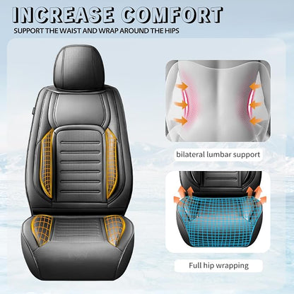 Fit Venza Car Seat Covers for Toyota Venza 2009-2025 2026 -Premium Leather, Waterproof，Breathable，All-Weather Seat Cushion Protecto & Airbag Compatible, Full Set Black - Image 7