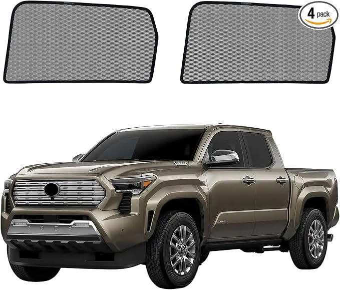 Tacoma（2024-2026） Mesh Car Window Shades - Side Curtains for Baby | Breathable Mesh Car Privacy Window Covers, UV Protection and Heat Insulation for Road Trips, Napping, Camping by QZZYXYL