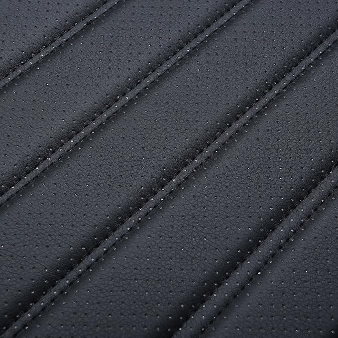 Universal Car Seat Cover PU Leather Car Seat Cushion Driver Seat Cover with Backrest- Car Front Seat Protector Fits 95% of Vehicles-1 Piece (Black-B) - Image 5