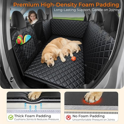 URPOWER Hard Bottom Dog Back Seat Extender, Fits Tesla Model Y | Supports 550 lbs, Stable 3-Panel Hard Bottom, Added High-Density Foam for Comfort, Waterproof 900D Oxford, 45% More Space - Image 5