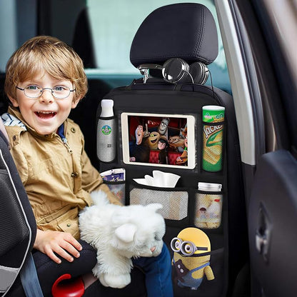 ONE PIX Backseat Car Organizer Mats Back Seat Organizers and Storage Bag with Touch Screen Tablet Holder for Kids Toddlers Car Seats, Travel Accessories, Road Trip Essentials Kids - Image 5