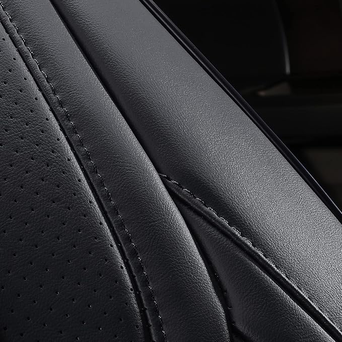 Huidasource 2007-2017 Wrangler JK Rear Seat Covers (Rear Seat/Black) | Split Bench Back Seat Cover for Jeep Wrangler Sahara Sport Rubicon Willys, Seatbelt Compatible - Image 5