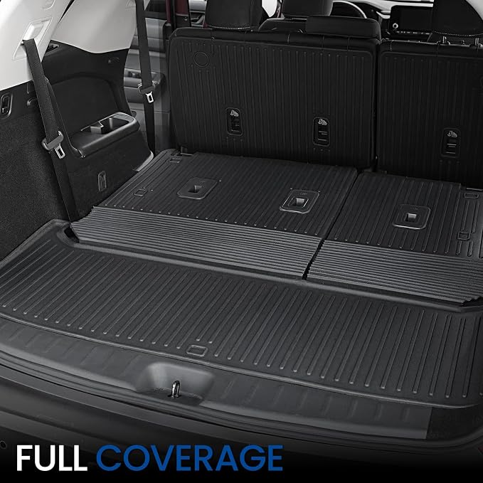 Cargo Mat for Nissan Pathfinder 2022-2026 7/8 Seats Accessories | One-Piece Cargo Liner & Rear Seat Back Protector, Sub-Trunk Mat, All Weather TPE, Non Slip & Odorless, Quick Clean - Image 3