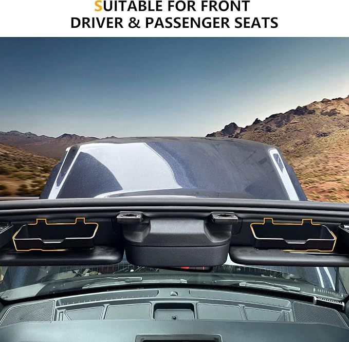 Sunglasses Holder for Ford Bronco 2/4 Door 2021-2026 Accessories | Sun Visor Organizer for Card, Glasses, Sunglass Storage, No Drill, Hanging Box for Bronco Off-road, Not for Bronco Sport SUV - Image 6