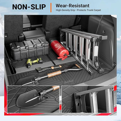 powoq 6&7 Seats Cargo Mat Trunk Mat Compatible with 2020-2026 Ford Explorer | Cargo Liner with Back Seat Protector TPE Replacement for 2020-2026 Ford Explorer Accessories (Trunk Mat with Backrest Mats) - Image 3