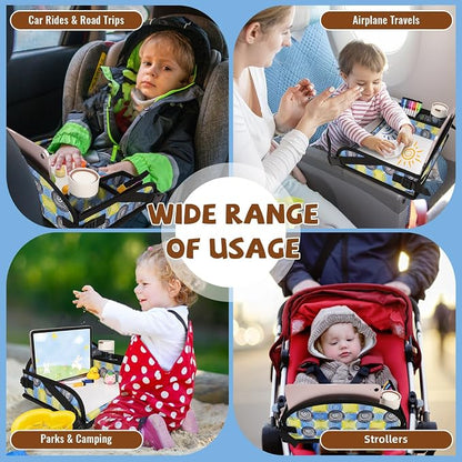 Kids Travel Tray for Airplane - Toddler Car Seat Table Tray, Road Trip Essentials for Boys & Girls, Carseat Lap Desk for Kids Road Trip Activities, Magic Circle - Image 3
