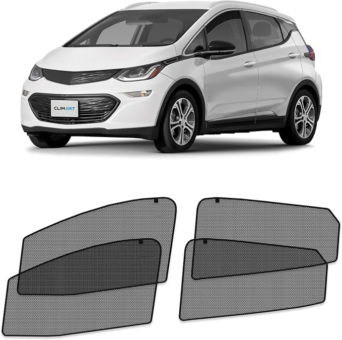 CLIM ART Magnetic Car Window Shades for Chevy Bolt EV 2017-2023 – Custom-Fit Sun Blocker Curtains, Side Window Covers, Essential Car Accessories for Camping, Baby, and Privacy Protection - MS0305 by CLIMART