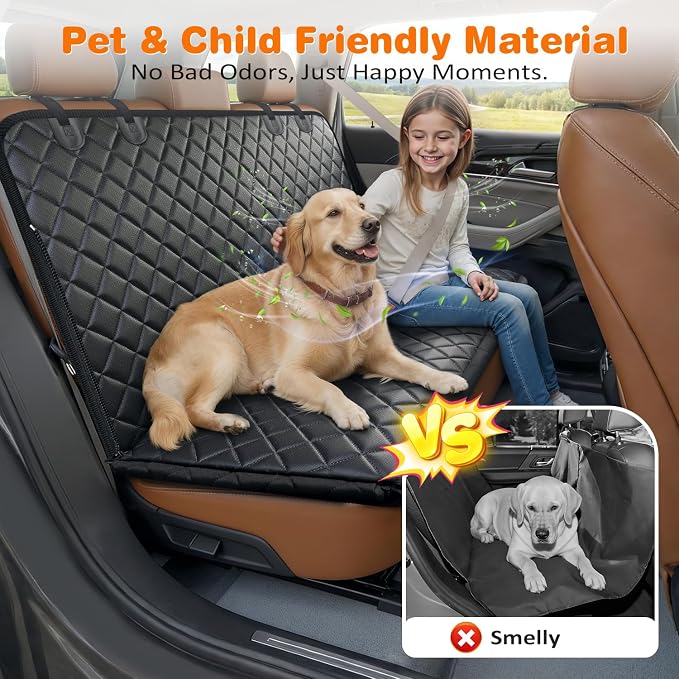 URPOWER Dog Car Seat Cover for Back Seat, Waterproof Hammock for Car & SUV | Mesh Window, Side Flaps, 600D Oxford, Scratch Resistant, Non-Slip, Easy Install, Machine Washable, Pee Pad Included - Image 5