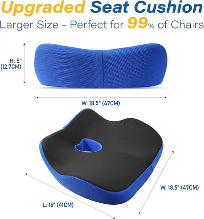 Allaboutsla Car Seat Cushion for Driving, Car Seat Pillow for Short Drivers | Ergonomic Memory Foam Seat Cushion for Pain Relief, Adult Booster Seat for Car, Butt Cushion for Car, Truck, Office, Blue - Image 7