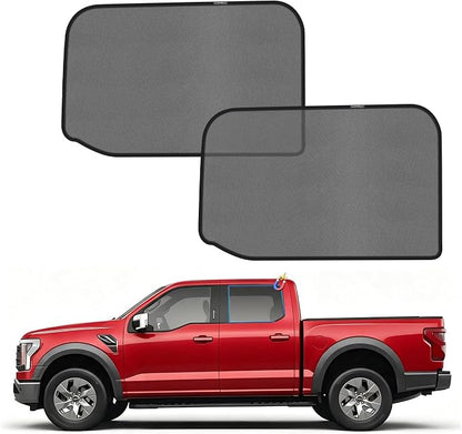 KUST Car Window Shades for 2016-2025 Ford F150 F-150 Raptor SuperCrew 4dr Accessories, Breathable Mesh Magnetic Window Covers, Rear Side Sun Shades UV Block Privacy Protection for Baby Camping 2PCS by KUST