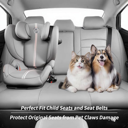 Forester Seat Covers Custom Fit for 2025 Subaru Forester (Full Set,Grey) | Rear w/Cup Holder,Waterproof Faux Leather,Breathable,Airbag Compatible,UV Resistant,Factory Look,Scratch-resistant,Luxury - Image 2