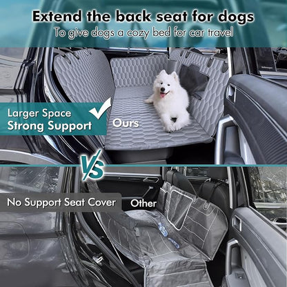 Chumajor L Back Seat Extender for Dogs,Hard Bottom,Waterproof,400 lb,Grey | Protects Seats from Dirt, Hair & Scratches While Giving Dogs More Space to Relax - Image 2