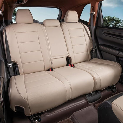 coverdream Custom Seat Covers for 2015-2016 Honda CR-V,Premium Faux Leather Car Seat Cover Set,Full Set Waterproof SUV Seat Protector,Armrest Covers Included (Beige) - Image 4