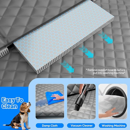 Dog Car Seat Cover for Back Seat,Hard Bottom Hammock Hold 400lbs For Cars | Hold 400lbs,Waterproof,Anti-Scratching,Safety Non-Slip,600D Oxford,Mesh Window,Storage Pocket - Image 6
