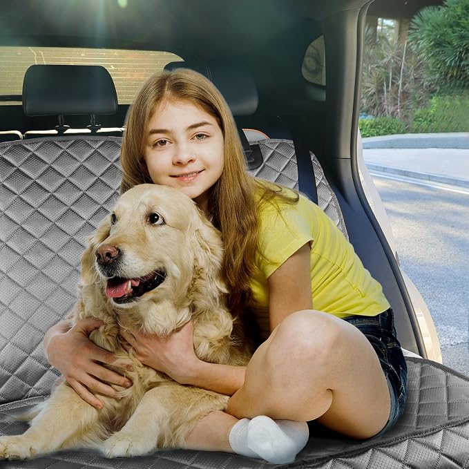 Waterproof Scratchproof Pet Bench Seat Covers for Cars, SUVs | Nonslip Durable Back Seat Cover for Dogs, 600D Oxford Fabric, Side Flaps, Full Bench, Easy Install, Machine Washable - Image 7