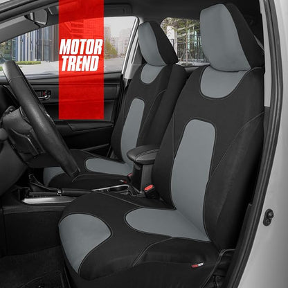 Motor Trend AquaShield Waterproof Front Seat Covers, Gray Seat Covers for Cars – Neoprene Front Car Seats Cover, SUV Seat Covers Protector - Car Interior Cover for Auto, Trucks, & Dog Owners - Image 2