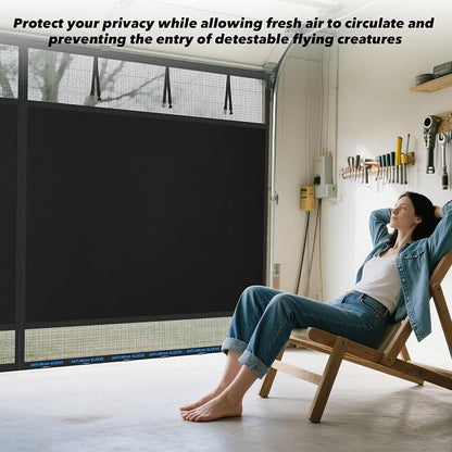 Privacy Garage Door Screen Blackout for 1 Car Garage-10x8FT Heavy Duty Magnetic Garage Screen,Thicker 265g/㎡ Mesh, Hands Free, Magnetic Privacy Garage Screen Door (Black, 10 * 8FT) - Image 5