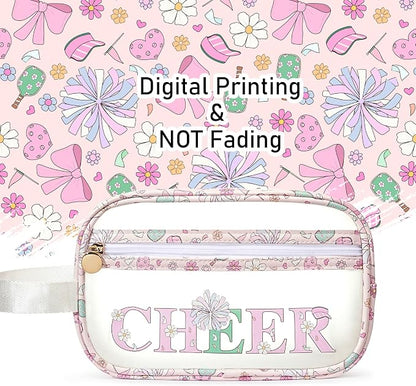 COSHAYSOO Clear CHEER Makeup Bag Cheerleader Team Gifts Cheerleading Hair Skincare Cosmetic Accessories Organizer for College Women Teen Girls, Small Waterproof Travel Pouch for Purses Backpack Tote - Image 4