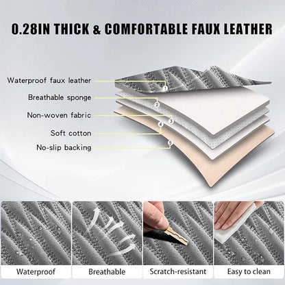 WELLDO Car Seat Covers, 5 Seats, Gray, w02 | Waterproof, Scratch-Resistant, Breathable & Easy to Clean, Universal Fit for SUV Sedan Truck, Full Set - Image 7