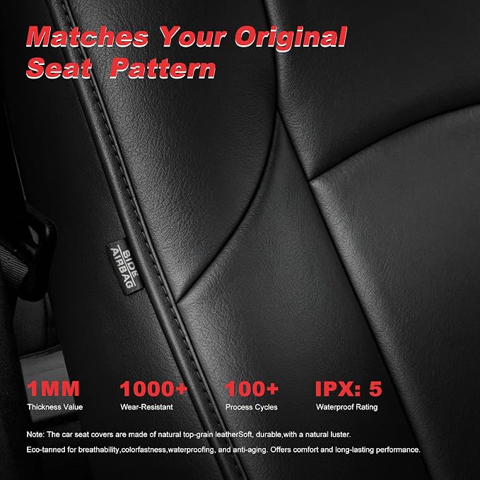 TTX LIGHTING Custom Fit for Honda Civic Seat Covers 2016-2021 5-Seats | Original Seat Pattern | Full Coverage | Easy Install | Waterproof | Faux Leather | Shield Your Car Seats | All Season - Image 7
