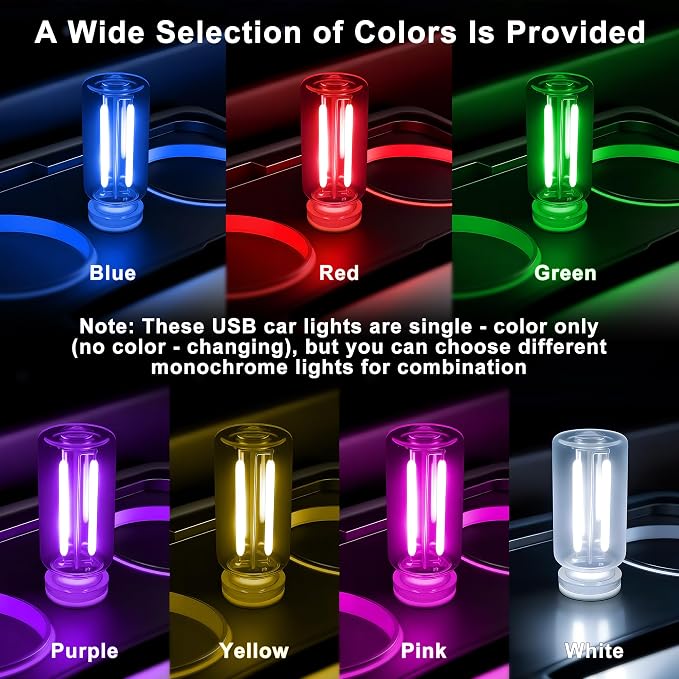 2 Packs USB Light for Car, Touch Dimmable Car Interior Ambient Lights - Portable Mini USB LED Light Bulb, Retro Glass Bottle Night Light for Vehicle, Bedroom, Hallway, Camping (White) - Image 7