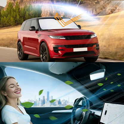 Windshield Sun Shade for 2013-2021 Range Rover | Foldable, Full covered for windshield, Block UV Rays, Heat Reduction, Easy to install, Keeps Car Cooler - Image 6