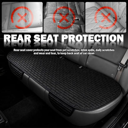 Car Back Seat Cover with Side Pockets,Breathable & All-Season Bench Seat Cover for Back Seats Protection,Anti-Slip Backs Seats Protector Car Interior Accessories for Cars,SUVs - Image 4