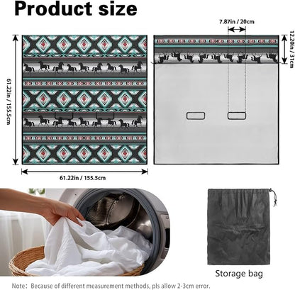 American Western Tribal Aztec Horse Print Waterproof Backseat Cover for Car Trucks Van SUV Jeep, Universal Fit Non-Slip Rear Bench Towel Seat Covers for All Seasons - Image 7