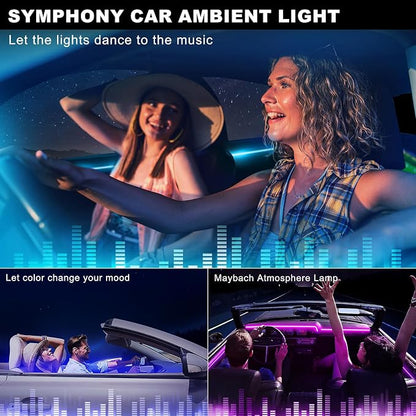 Acrylic Interior Car LED Strip Light with Wireless APP, RGB 10 in 1 with 175 inches 612 LEDs Fiber Optic Car Ambient Lighting Kits, Dynamic Music Sync Neon LED Strip Lights for Car - Image 8