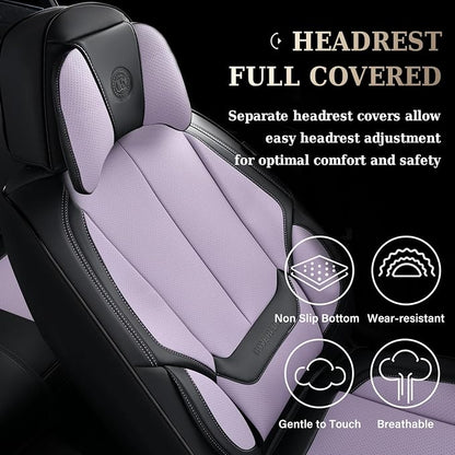 Coverado Car Seat Covers, Seat Covers for Cars, Waterproof Leather Auto Seat Protectors, Leather Car Seat Cushion, Car Interiors Accessories Universal Fit for Most Cars - Image 6