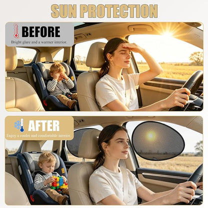 2 Pack Car Side Window Sun Shades, Static Cling Driver Side Window Shade | Upgrade Car Window Shades for Baby, Sun Blocker for Glare and Sun Protection, Clear Visibility, 15.7 × 11.4 inches - Image 3