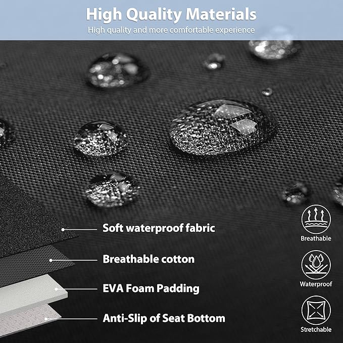 CAR PASS Waterproof Car Seat Covers Front Seats Only with 5mm Composite EVA, Neoprene Car Seat Cover with Separate Headrest Cover, Quick Setup Universal Fit for Car SUV Trucks,Airbag Compatible（Gray - Image 4