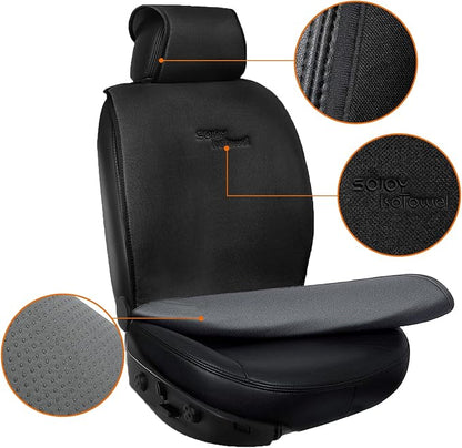 IsoTowel Car Seat Cover for Front Seat,Microfiber Breathable Cloth Seat Protector,with Quick-Dry Non-Slip Back for All Workouts,All-Weather (Carbon Black, 1 Pcs) - Image 3