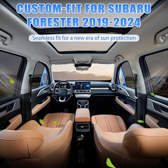 ZATOOTO Subaru Forester Sun Shade 2019-2024, Breathable Anti-Bug Mesh | Half-Window Mesh & Clear View, UV Blocking, Privacy Protection for Camping, Car Window Covers for Baby - Image 2