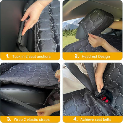Meginc Dog Car Seat Covers for Model 3, Rear Seat Protector for Dogs &Kid | Waterproof Backseat Cover for Tesla With Armrest Compatible Nonslip Bench,Headrest Protection,Easy Clean,Machine Washable - Image 4
