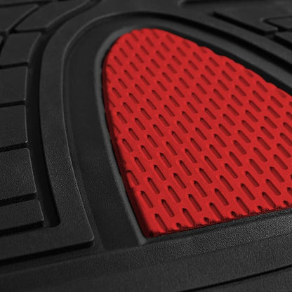 FH Group Premium Liners Tall Channel Trimmable All Weather Rubber Full Set Car Floor Mats (Red) w. Trimmable All-Season Cargo Liner (Black) - Universal Fit for Cars Trucks and SUVs - Image 4