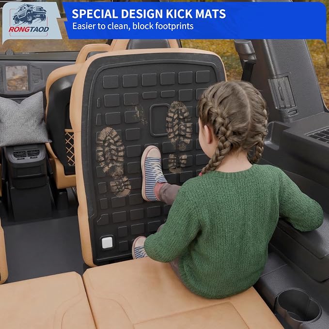 Rongtaod 2nd&3rd Row Backrest Mats+Trunk Mat for 2020-2025 Hyundai Palisade | Only for 7 Seats, Trunk Mat Cargo Liner TPE All Weather Kick Mat Trunk Liner 2024 Palisade Accessories - Image 6