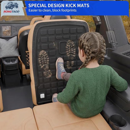 Rongtaod 2nd&3rd Row Backrest Mats+Trunk Mat for 2020-2025 Hyundai Palisade | Only for 7 Seats, Trunk Mat Cargo Liner TPE All Weather Kick Mat Trunk Liner 2024 Palisade Accessories - Image 6