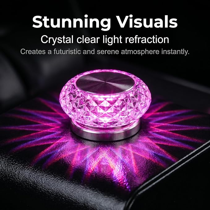 Car Interior USB LED Atmosphere Lamp, Car Crystal Mini Decoration Night Light, Plug-in USB Ambient Lights, Universal for Most Cars (Purple) - Image 6